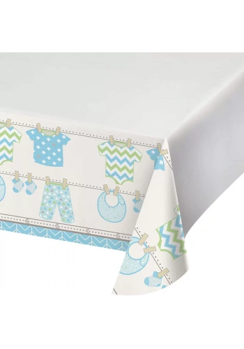 Bebek Kıyafetleri Mavi Masa Örtüsü 123 x 223 cm