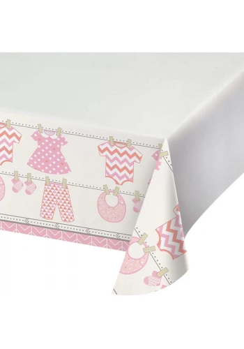 Bebek Kıyafetleri Pembe Masa Örtüsü 123 x 223 cm