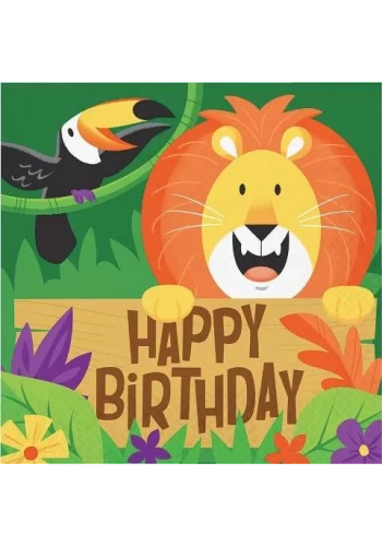 Safari Partisi Happy Birthday Peçete 16 Adet