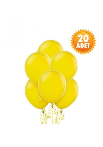 Sarı Renk 20 Li Latex Balon