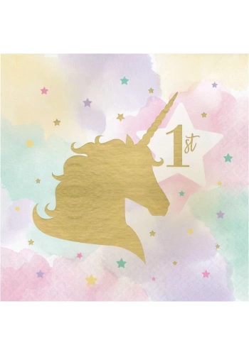 Unicorn Partisi 1 Yaş Peçete 16 Adet