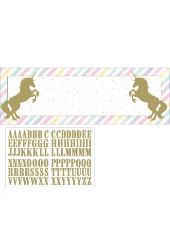 Unicorn Partisi Stickerlı Kişisel Dev Afiş