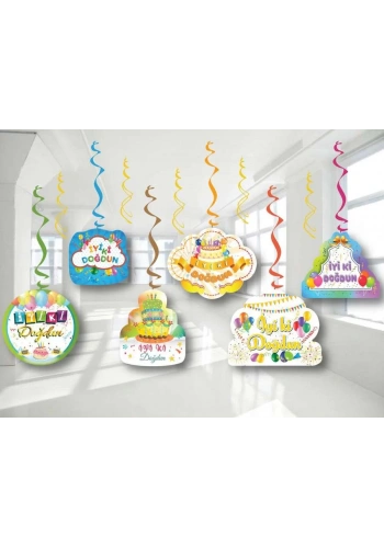 İyi Ki Doğdun 6 Lı Tavan Süsü