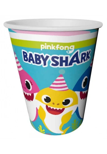 Baby Shark Partisi Karton Bardak 8 Adet