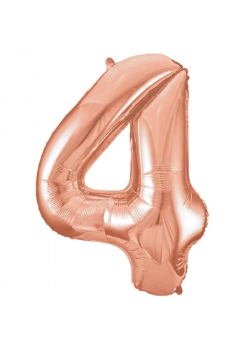 4 Rakamı Rose Gold Folyo Balon 100 cm