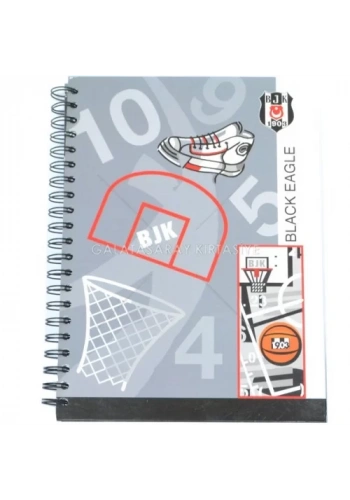 BJK A4 Spiralli Defter Sert Kapak - Gri (Çizgili)