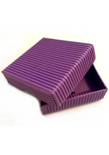 Oluklu Karton Mini Kutu Mor (7,5 x 7,5 x 2 cm.)