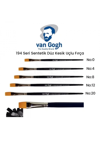 Van Gogh 194 Seri Sentetik Düz Kesik Uçlu Fırça