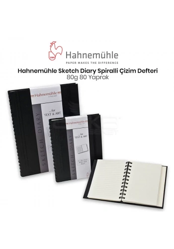Hahnemühle Sketch Diary Spiralli Çizim Defteri 80g 80 Yaprak