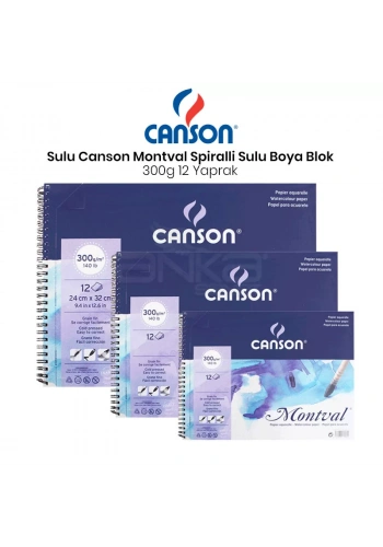 Canson Montval Spiralli Sulu Boya Blok 300g 12 Yaprak