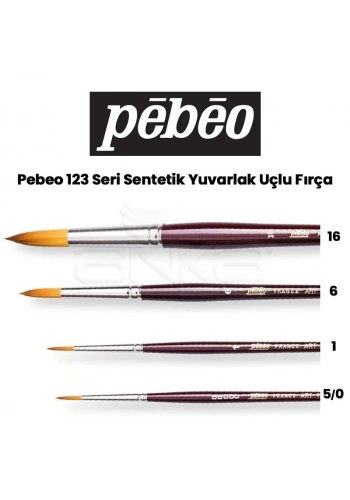 Pebeo 123 Seri Sentetik Yuvarlak Uçlu Fırça
