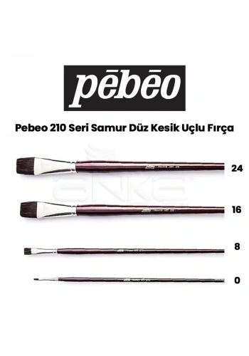 Pebeo 210 Seri Samur Düz Kesik Uçlu Fırça