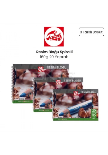 Talens Resim Bloğu Spiralli 160g 20 Yaprak