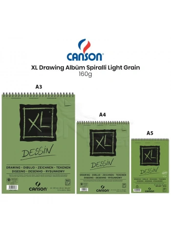 Canson XL Dessin Albüm Spiralli Light Grain 160g