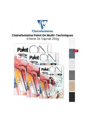 Clairefontaine Paint On Multi-Techniques 6 Renk 24 Yaprak 250g