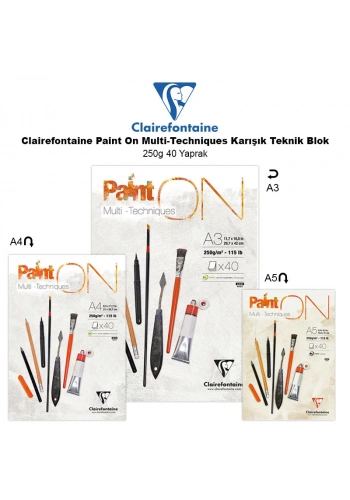 Clairefontaine Paint On Multi-Techniques Karışık Teknik Blok 250g 40 Yaprak