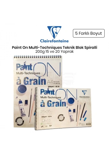 Clairefontaine Paint On Multi-Techniques Teknik Blok Spiralli 200g