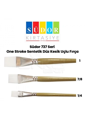 Südor 737 Seri One Stroke Sentetik Düz Kesik Uçlu Fırça
