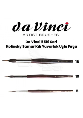 Da Vinci 5519 Seri Kolinsky Samur Kılı Yuvarlak Uçlu Fırça
