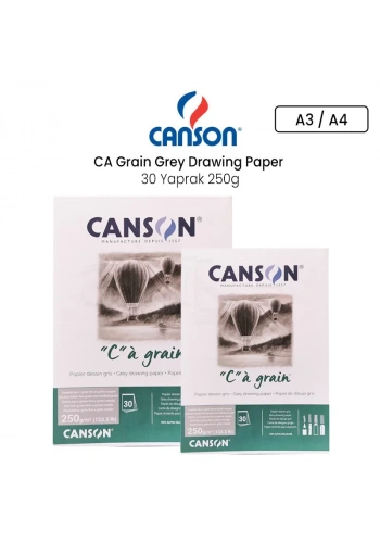 Canson CA Grain Grey Drawing Paper 30 Yaprak 250g
