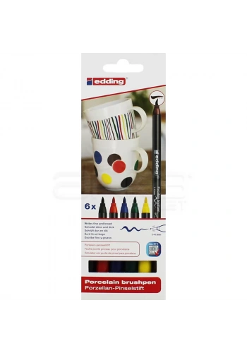 Edding Fırça Uçlu Porselen Kalemi 4200 1-4mm 6lı Set Basic