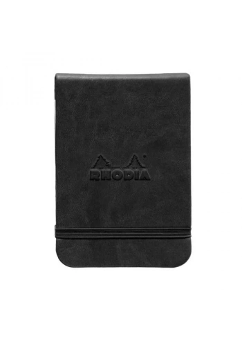 Rhodia Boutique Webnotebook Italyan Deri Çizgili Defter (Yandan) Siyah Sert Kapak