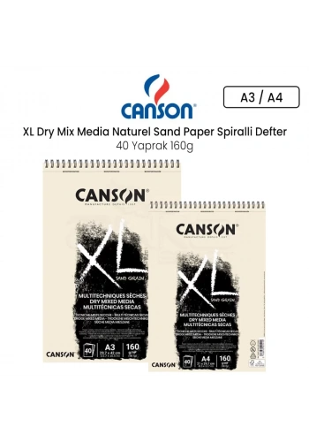 Canson XL Dry Mix Media Naturel Sand Paper Spiralli Defter 40 Yaprak 160g