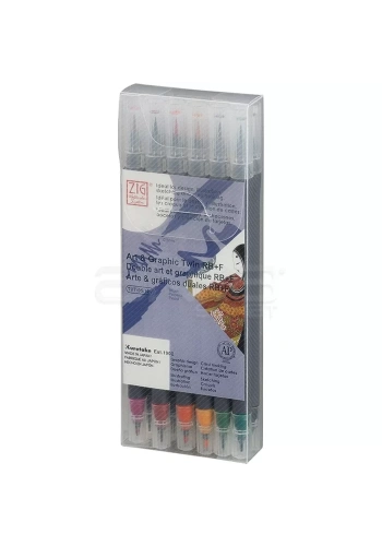 Zig Art & Graphic Twin RB+F Çift Uçlu Çizim Kalemi 12li Set TUT-95/12VDE