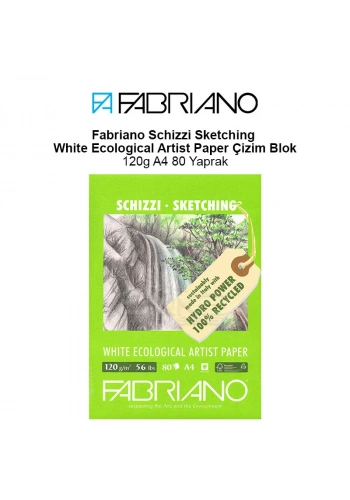Fabriano Schizzi Sketching White Ecological Artist Paper Çizim Blok 120g A4 80 Yaprak