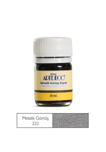 Artdeco 25ml Metalik Kumaş Boyası Gümüş No:222