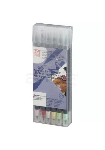 Zig Art & Graphic Twin RB+F Çift Uçlu Çizim Kalemi 12li Set TUT-95/12VPA