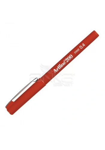 Artline Fineliner 200 0.4mm İnce Uçlu Yazı Ve Çizim Kalemi Red