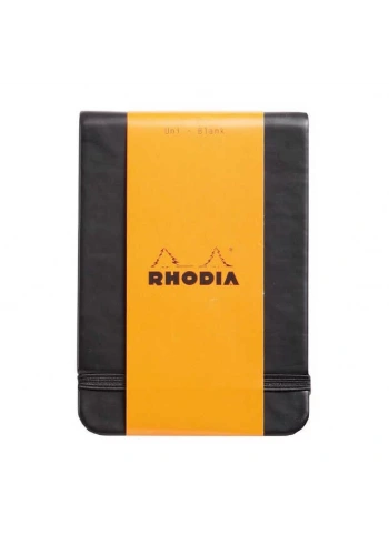 Rhodia Boutique Webnotebook Italyan Deri Kısa Kenarlı Ciltli(Üstten) Çizgili Defter Siyah Sert Kapak