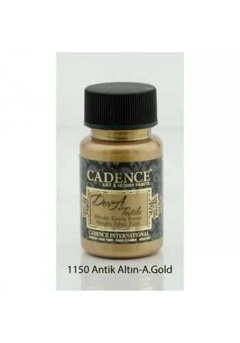 Cadence Dora Textile Metalik Kumaş Boyası 50ml 1150 Antik Altın