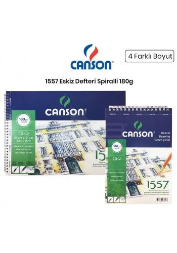 Canson 1557 Eskiz Defteri Spiralli 180g