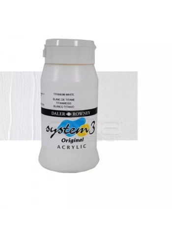Daler Rowney System 3 Akrilik Boya 500ml 009 Titanium White