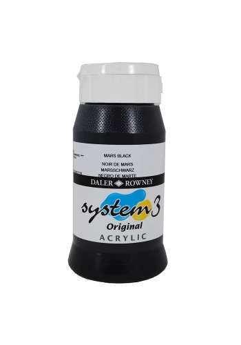 Daler Rowney System 3 Akrilik Boya 500ml 036 Mars Black