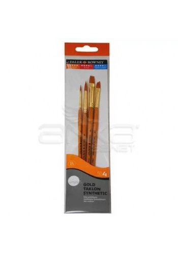 Daler Rowney Simply Gold Taklon Synthetic 4lü Fırça Seti Kod:400