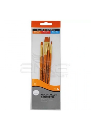 Daler Rowney Simply Gold Taklon Synthetic 4lü Fırça Seti Kod:402