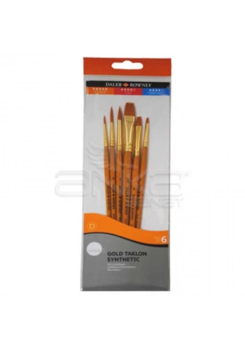 Daler Rowney Simply Gold Taklon Synthetic 6lı Fırça Seti Kod:600
