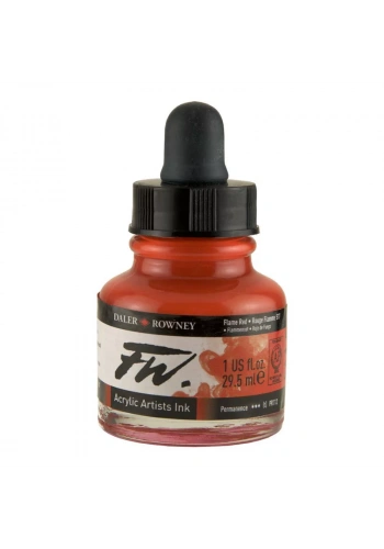 Daler Rowney FW Acrylic Artist Ink 29.5ml Cam Şişe Flame Red 517