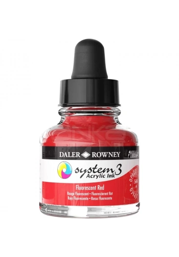 Daler Rowney System 3 Akrilik Mürekkep 29.5ml 544 Fluorescent Red