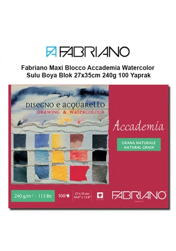 Fabriano Maxi Blocco Accademia Watercolor Sulu Boya Blok 27x35cm 240g 100 Yaprak