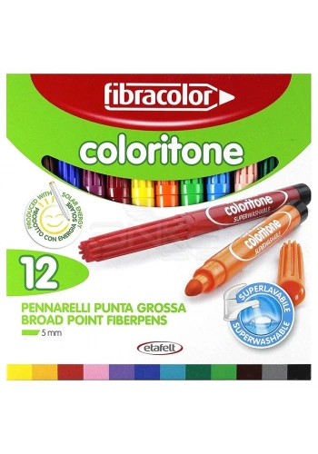 Fibracolor Coloritone Keçeli Kalem Seti 12 Renk