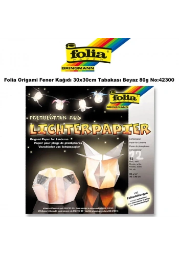 Folia Origami Fener Kağıdı 30x30cm Tabakası Beyaz 80g No:42300