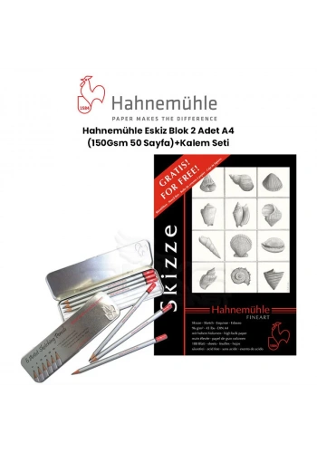 Hahnemühle Eskiz Blok 2 Adet A4 100 Yaprak 150g + Kalem Seti