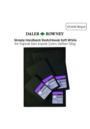Daler Rowney Simply Hardback Sketchbook Soft White Sert Kapak Çizim Defteri 54 Yaprak 100g