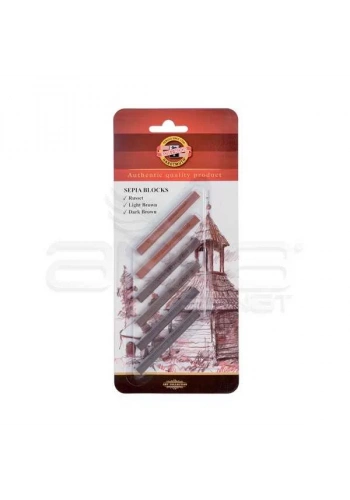 Koh-i-Noor Sepia Blocks 6lı Grafit Çubuk Seti 4392