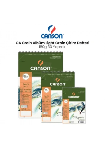 Canson CA Grain Albüm Light Grain Spiralli 180g 30 Yaprak