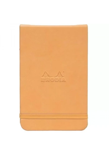 Rhodia Boutique Webnotebook Italyan Deri Çizgili Defter (Yandan) Turuncu Sert Kapak